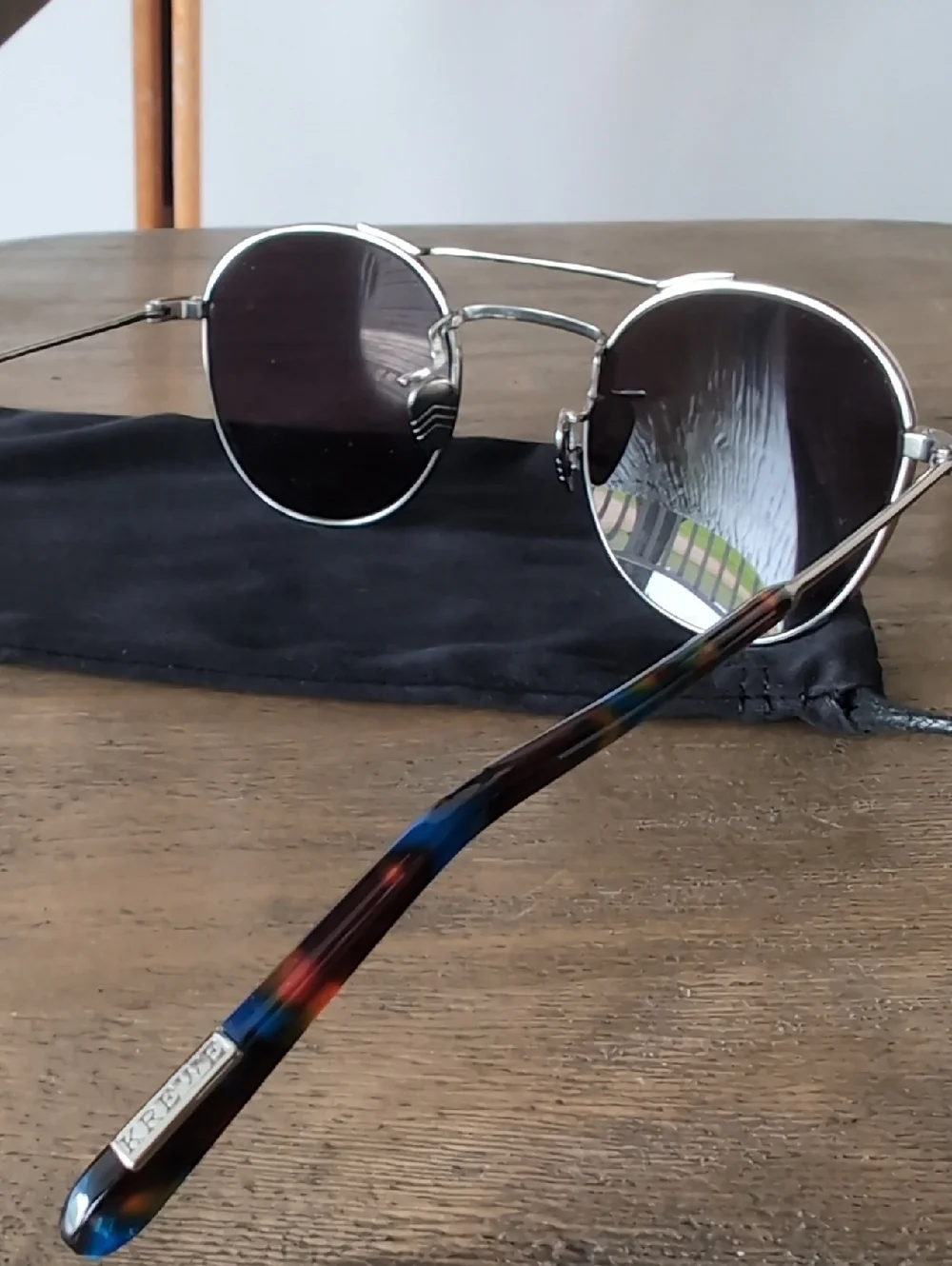 NWB Krewe Orleans Titanium Blue Steel Silver Mirror